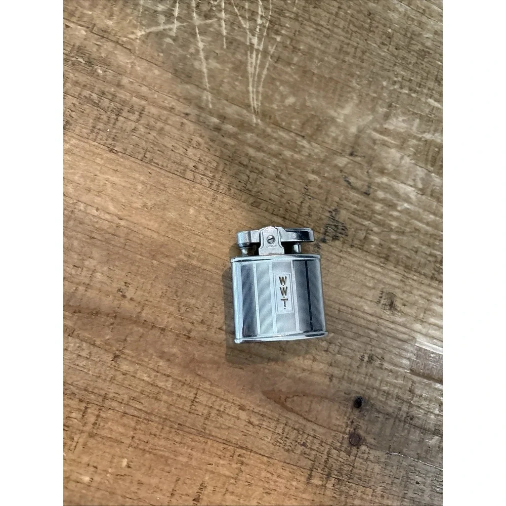 Ronson Varaflame Butane Lighter Brushed Chrome Monogram WWT Vintage